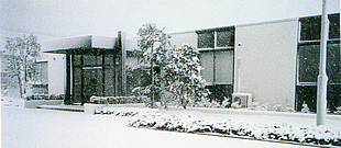 Administrative building in snow
