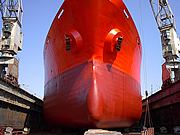 Large vessel in dry dock