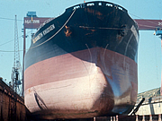 Large vessel in dry dock